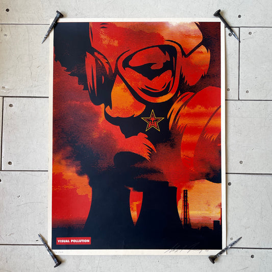 Shepard Fairy Visual Pollution Gas Mask Print 2001